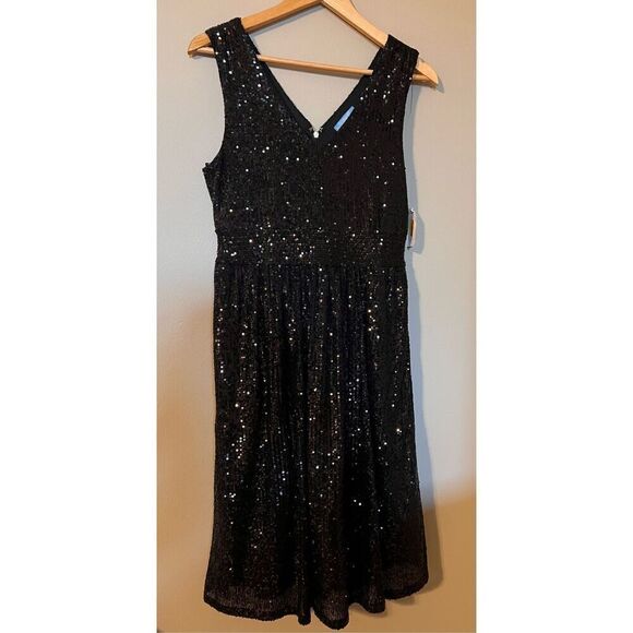 Draper James RSVP Women's 6 All Over Sequin Mini Dress Black Sparkle Cocktail - Picture 2 of 13